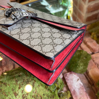 GUCCI Dionysus Medium GG Supreme Monogram Red Shoulder Bag