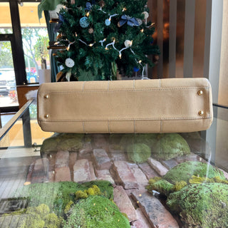 CHANEL Chocolate Bar Beige Caviar Leather Tote Bag