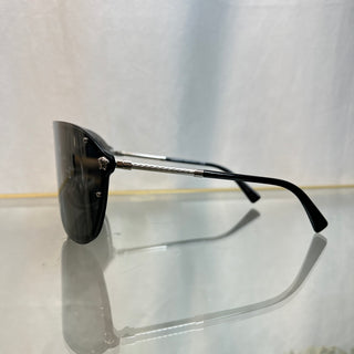 VERSACE MOD2180 1000/5A Black Acetate Oversized Rimless Shield Sunglasses