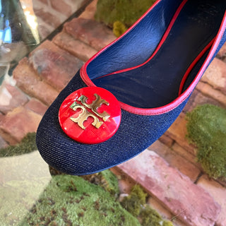 TORY BURCH Denim Ballet Flats SZ11
