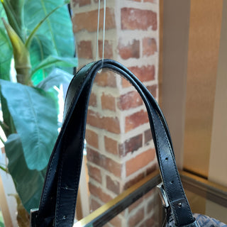 FENDI Black Zucchino Canvas Shoulder Bag