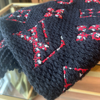LOUIS VUITTON Giant Logomania Jungle Wool & Silk Scarf