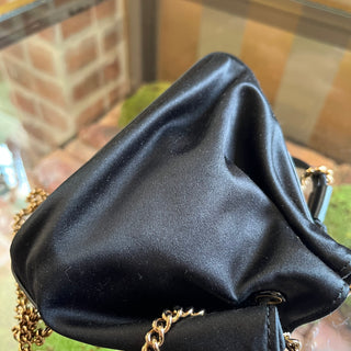 VERSACE Black Satin Small Bucket Bag