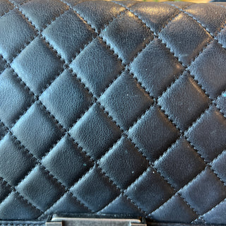 CHANEL Lambskin Quilted Medium Boy Flap Black