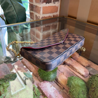 LOUIS VUITTON Felicie Pochette Damier Ebene Canvas Crossbody