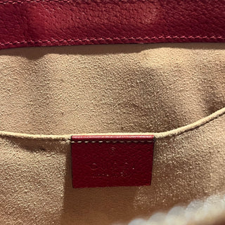 GUCCI Ophidia Small Red GG Supreme Monogram Flora Web Tote Bag