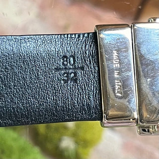 PRADA White/Black Leather Reversible Belt SZ 80/32