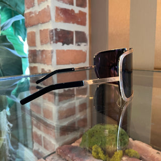 VALENTINO V-Romask Black/Gold Metal Visor Sunglasses
