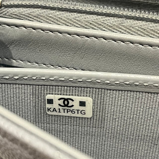 CHANEL Classic Gray Caviar Leather Long Wallet