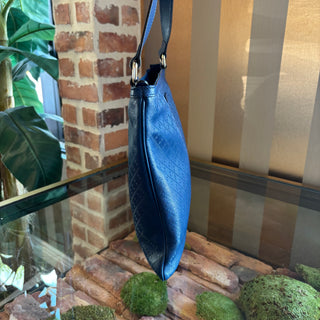 GUCCI Blue Diamante Leather Messenger Bag