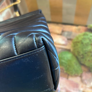 SAINT LAURENT Black Chevron Lou Lou Crossbody