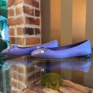 JIMMY CHOO Purple Leather Elme Flats SZ 35 (US 5)