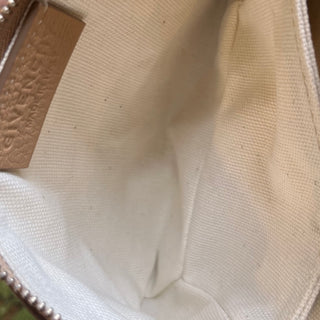 GIVENCHY Metallic Silver Beige Leather Dutton Pouch