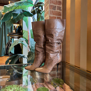 BURBERRY Brown Laser Cut Boots SZ37.5(7.5US)