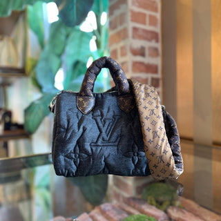 LOUIS VUITTON Speedy Bandouliere 25 Black Jeans Nylon Satchel