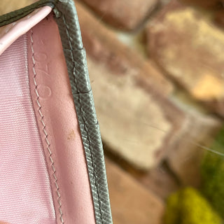 PRADA Small Gray Pink Saffiano Smooth Leather Wallet