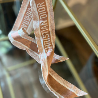 DIOR Mitzah White Toile de Jouy Sauvage Silk Scarf