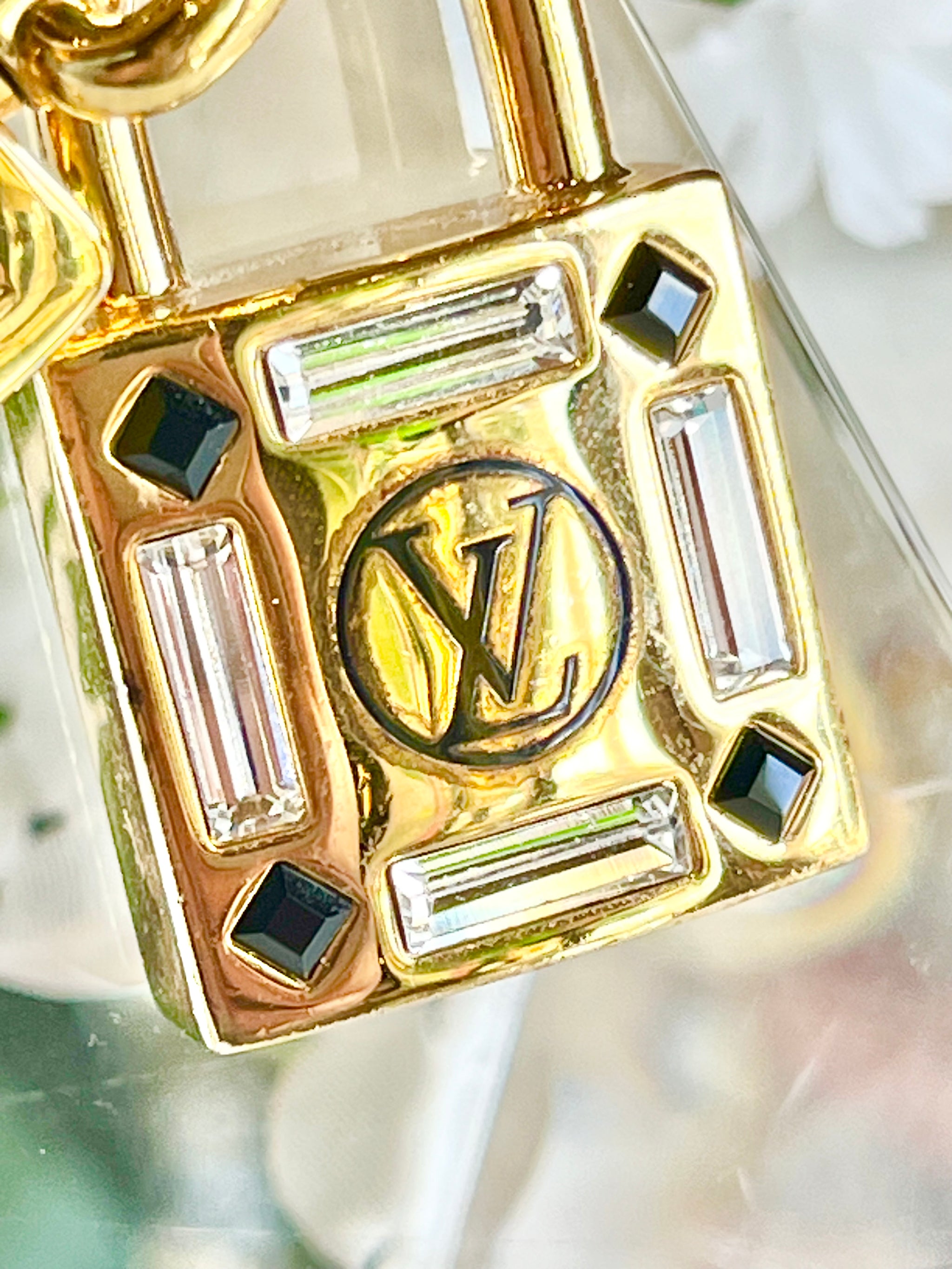 Louis Vuitton Gold-Tone Lock Me Strass Bag Charm Key Holder