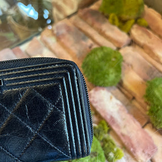 CHANEL Boy Glazed Calfskin Wallet