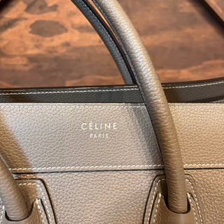 CELINE Luggage Micro Grey Drummed Calfskin Tote