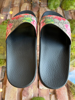 GUCCI Blooms Rubber Slides SZ 40