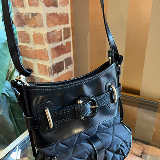BURBERRY Black Quilted Nylon Messenger Bag