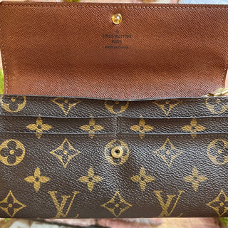 LOUIS VUITTON Sarah LV Monogram Brown Coated Canvas  Wallet