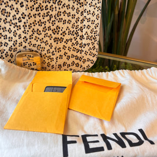 FENDI Leopard Print On Python Flap Shoulder Bag