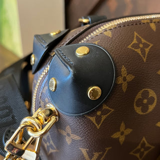 LOUIS VUITTON Petite Malle Souple Brown Black Monogram Top Handle Bag