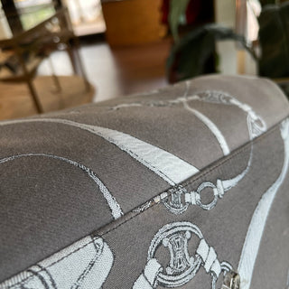 CELINE Vintage Gray White Printed Macadam Duffle Bag