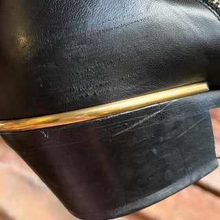 CHLOÉ Studded Gold/Black Leather Booties SZ 38.5 (US 8.5)