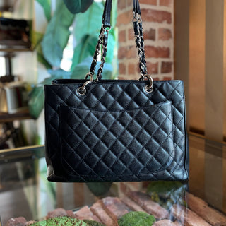 CHANEL GST Grand Shopper Black Caviar Leather Quilted Tote