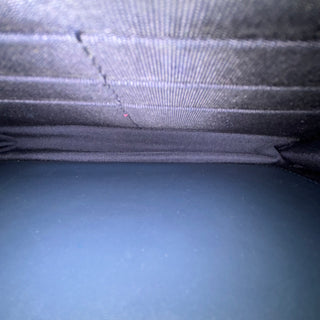 CHANEL Classic Quilted Blue Patent Leather Wallet On Chain