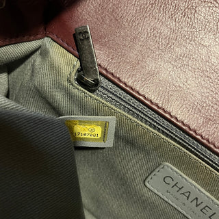 CHANEL Boy Burgundy Patent Leather Bag