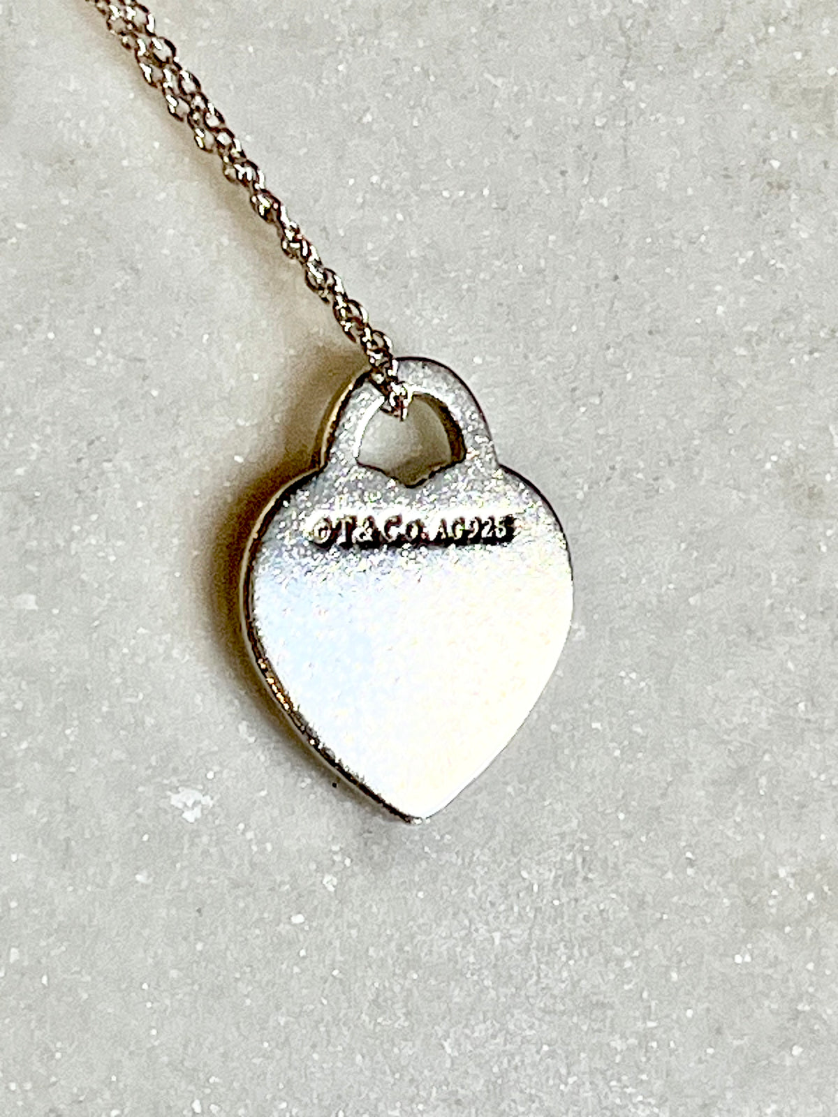 Tiffany &amp; Co. 925 Sterling Silver Small Heart Tag Necklace