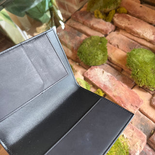 SAINT LAURENT Black Smooth Leather Passport Holder