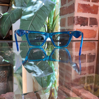CELINE CL414468/S Blue Transparent Acetate Cat Eye Sunglasses
