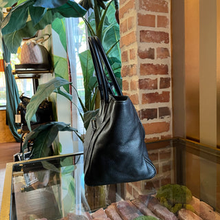 PRADA Black Vitello Phenix Leather Tote