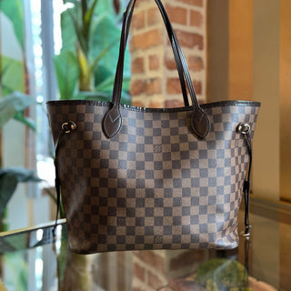 LOUIS VUITTON Neverfull MM Damier Ebene Brown Canvas Tote Bag
