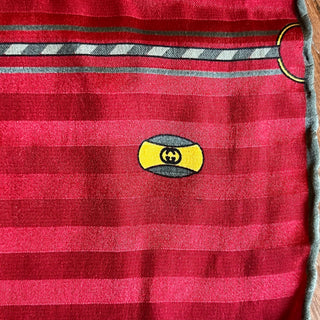 GUCCI Vintage Red Silk Scarf