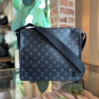 LOUIS VUITTON District MM Black Monogram Eclipse Canvas Crossbody Bag