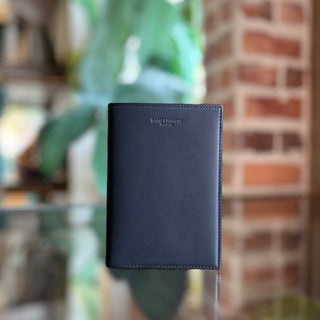 SAINT LAURENT Black Smooth Leather Passport Holder
