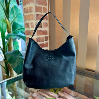 TORY BURCH Black Marion Whipstitch Hobo