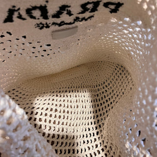 PRADA White Raffia Shopping Tote