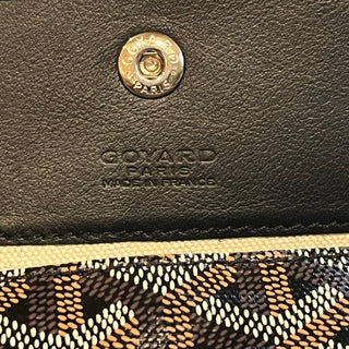 GOYARD Saint Louis PM Black Goyardine Canvas Chevroches Calfskin Tote