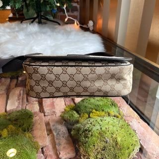 GUCCI Flap Messenger Monogram Canvas Crossbody Bag