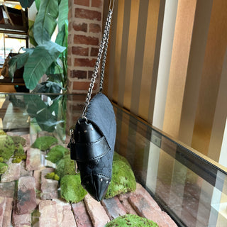 GUCCI Horsebit East-West Pochette Black GG Monogram Canvas Shoulder Bag