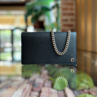 GUCCI Black Dollar Calfskin Interlocking G Crossbody