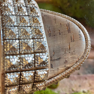 CHRISTIAN LOUBOUTIN Silver Studded Platform Wedges Heels SZ 39 (US 9)