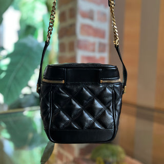 SAINT LAURENT YSL Vanity 80s Quilted Grained Leather Crossbody Bag